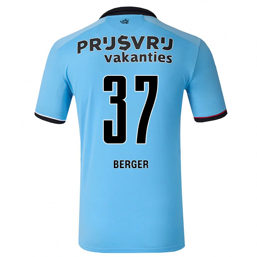Danxen Mænd Mannou Berger #37 Dybhimmelblå Sort Rød Udebane Spillertrøjer 2026/27 Trøje T-Shirt