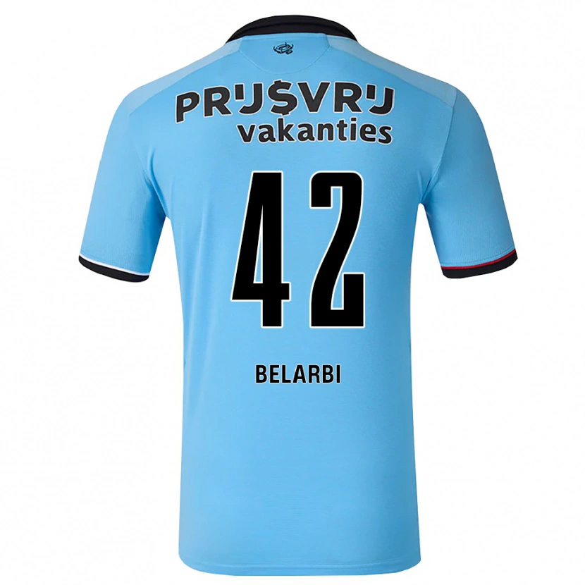 Danxen Mænd Abdel Belarbi #42 Dybhimmelblå Sort Rød Udebane Spillertrøjer 2026/27 Trøje T-Shirt