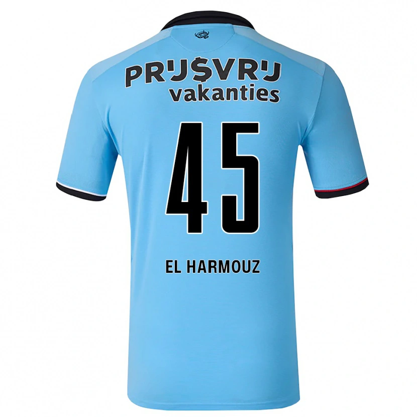 Danxen Mænd Nassim El Harmouz #45 Dybhimmelblå Sort Rød Udebane Spillertrøjer 2026/27 Trøje T-Shirt
