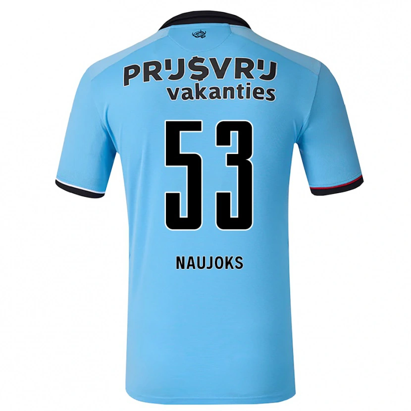 Danxen Mænd Noah Naujoks #53 Dybhimmelblå Sort Rød Udebane Spillertrøjer 2026/27 Trøje T-Shirt