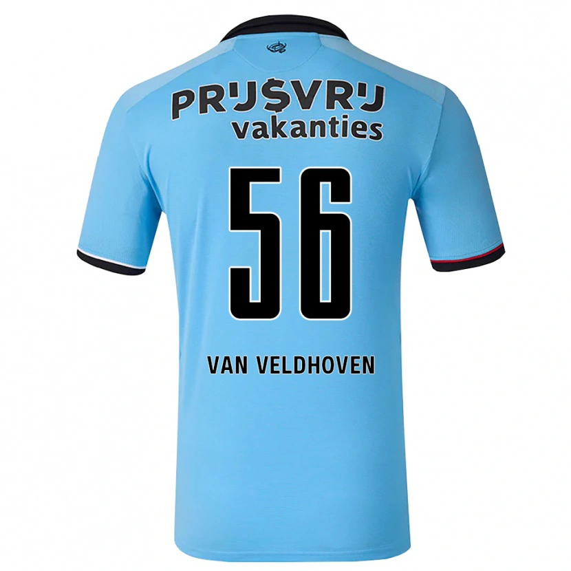 Danxen Mænd Kars Van Veldhoven #56 Dybhimmelblå Sort Rød Udebane Spillertrøjer 2026/27 Trøje T-Shirt