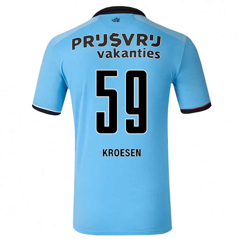 Danxen Mænd Jaimy Kroesen #59 Dybhimmelblå Sort Rød Udebane Spillertrøjer 2026/27 Trøje T-Shirt
