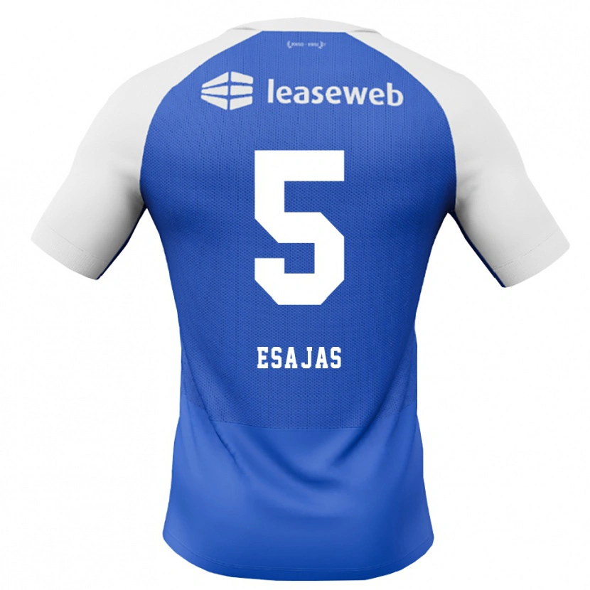 Danxen Mænd Jeremiah Esajas #5 Jægerblå Rød Hvid Udebane Spillertrøjer 2026/27 Trøje T-Shirt
