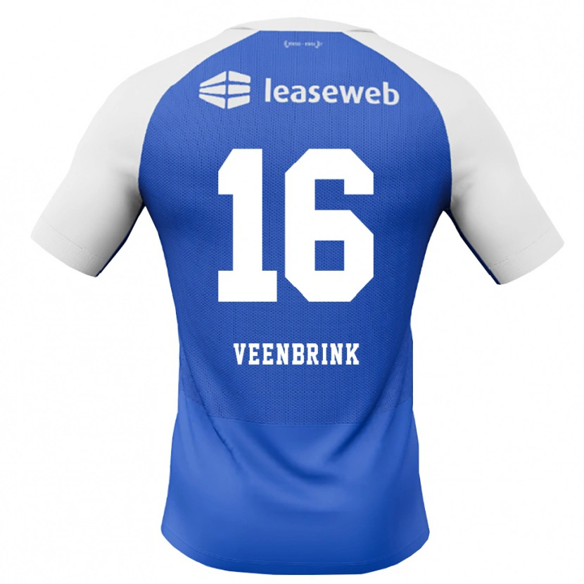 Danxen Mænd Jayden Veenbrink #16 Jægerblå Rød Hvid Udebane Spillertrøjer 2026/27 Trøje T-Shirt