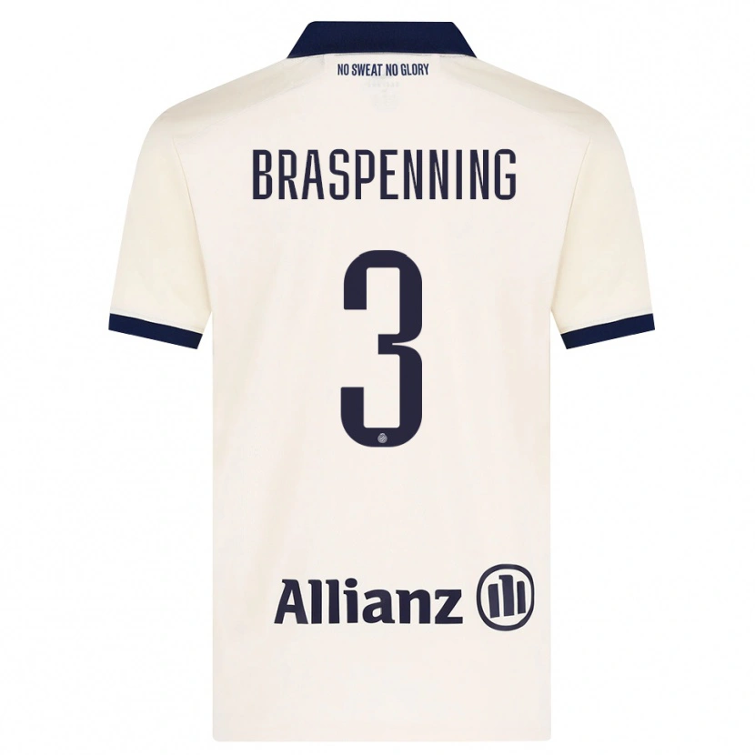 Danxen Mænd Daan Braspenning #3 Beige Sort Udebane Spillertrøjer 2026/27 Trøje T-Shirt