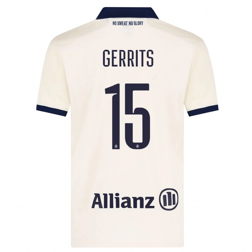 Danxen Mænd Melanie Gerrits #15 Beige Sort Udebane Spillertrøjer 2026/27 Trøje T-Shirt