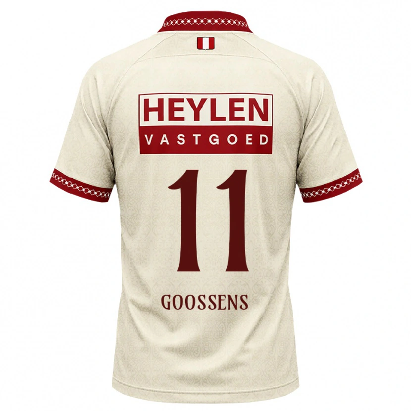Danxen Mænd Mattias Goossens #11 Beige Rød Udebane Spillertrøjer 2026/27 Trøje T-Shirt