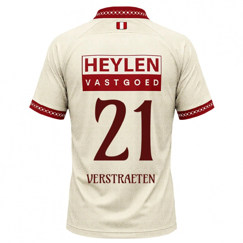 Danxen Mænd Andreas Verstraeten #21 Beige Rød Udebane Spillertrøjer 2026/27 Trøje T-Shirt