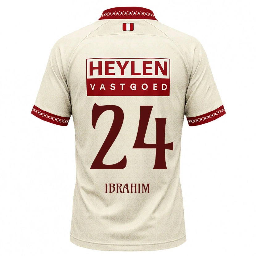 Danxen Mænd Aaron Ibrahim #24 Beige Rød Udebane Spillertrøjer 2026/27 Trøje T-Shirt