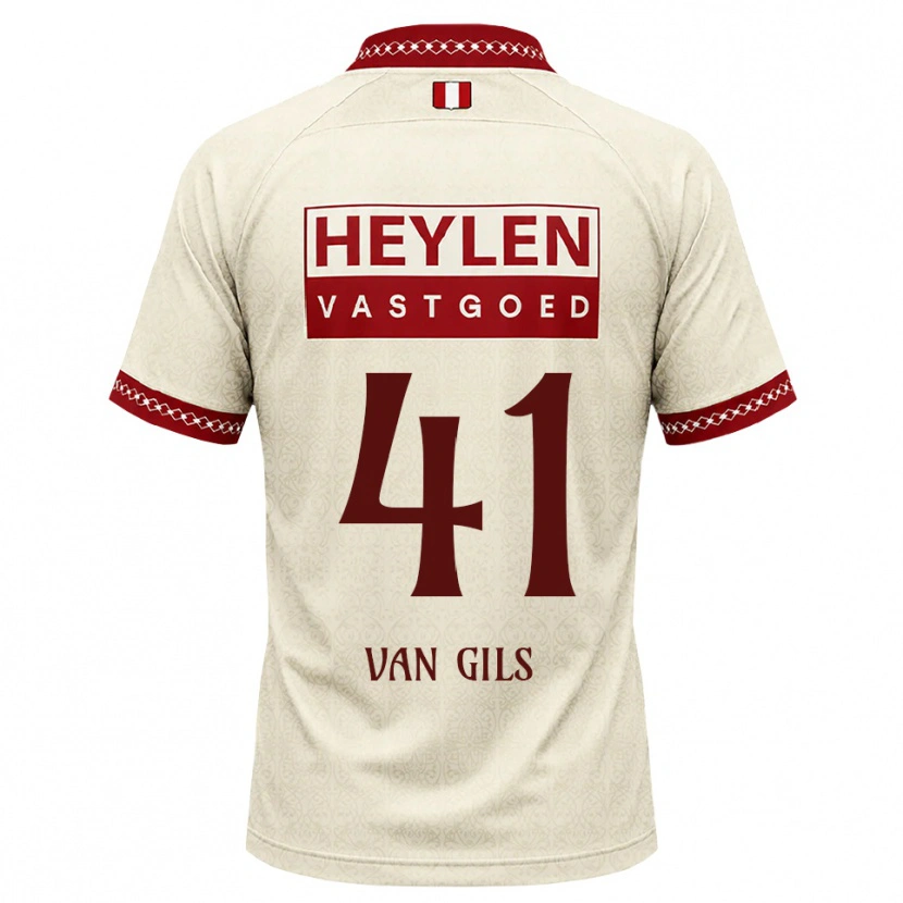 Danxen Mænd Mathis Van Gils #41 Beige Rød Udebane Spillertrøjer 2026/27 Trøje T-Shirt