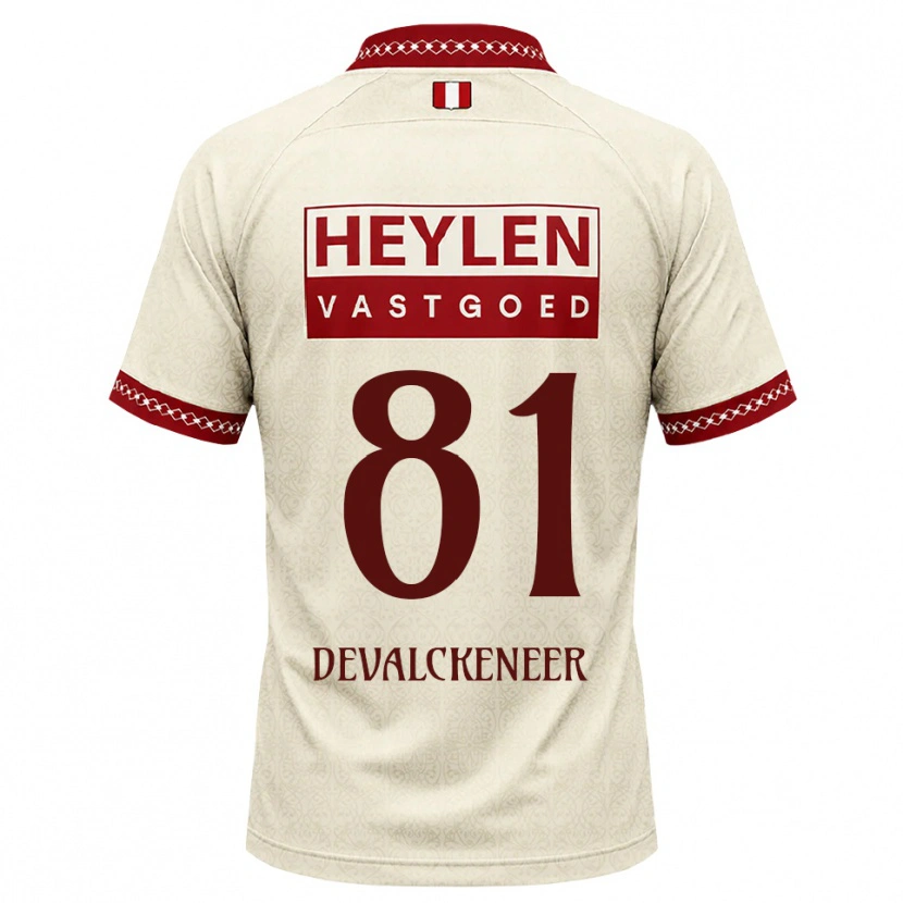 Danxen Mænd Niels Devalckeneer #81 Beige Rød Udebane Spillertrøjer 2026/27 Trøje T-Shirt