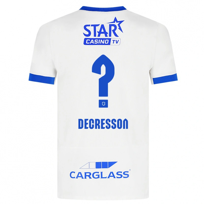 Danxen Mænd Lino Decresson #0 Hvid Blå Udebane Spillertrøjer 2026/27 Trøje T-Shirt