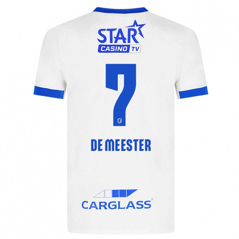 Danxen Mænd Thirsa De Meester #7 Hvid Blå Udebane Spillertrøjer 2026/27 Trøje T-Shirt