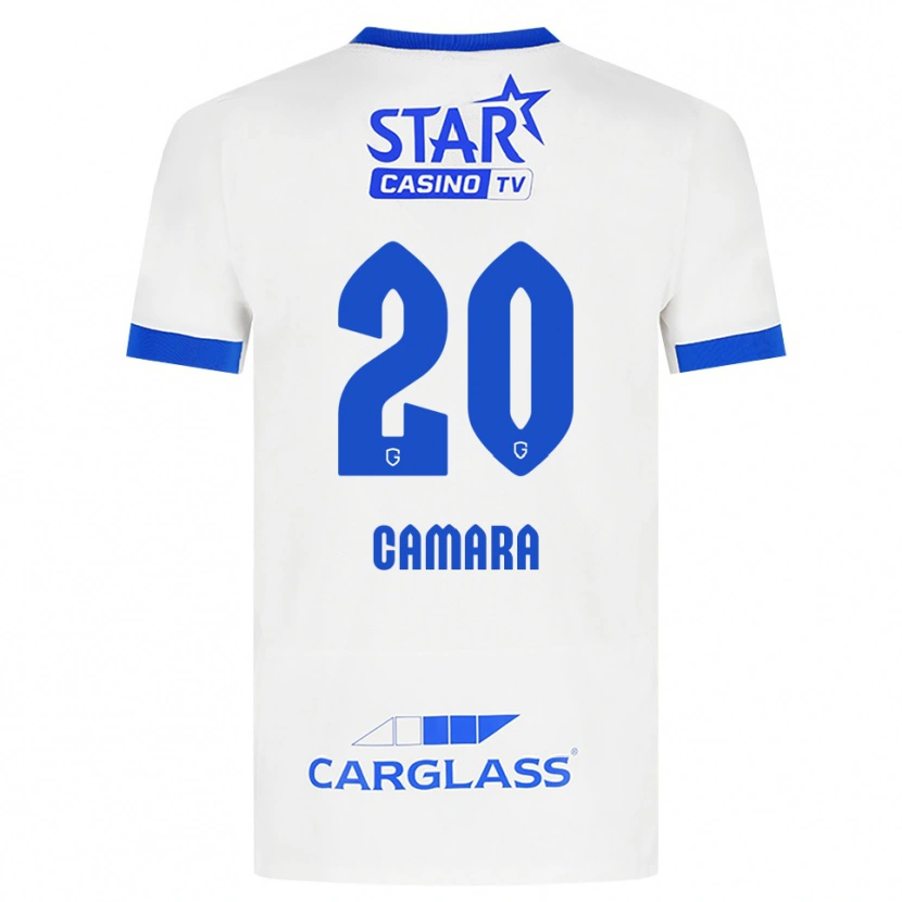 Danxen Mænd Ali Camara #20 Hvid Blå Udebane Spillertrøjer 2026/27 Trøje T-Shirt