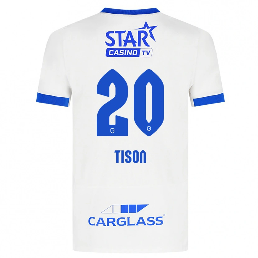 Danxen Mænd Charlotte Tison #20 Hvid Blå Udebane Spillertrøjer 2026/27 Trøje T-Shirt