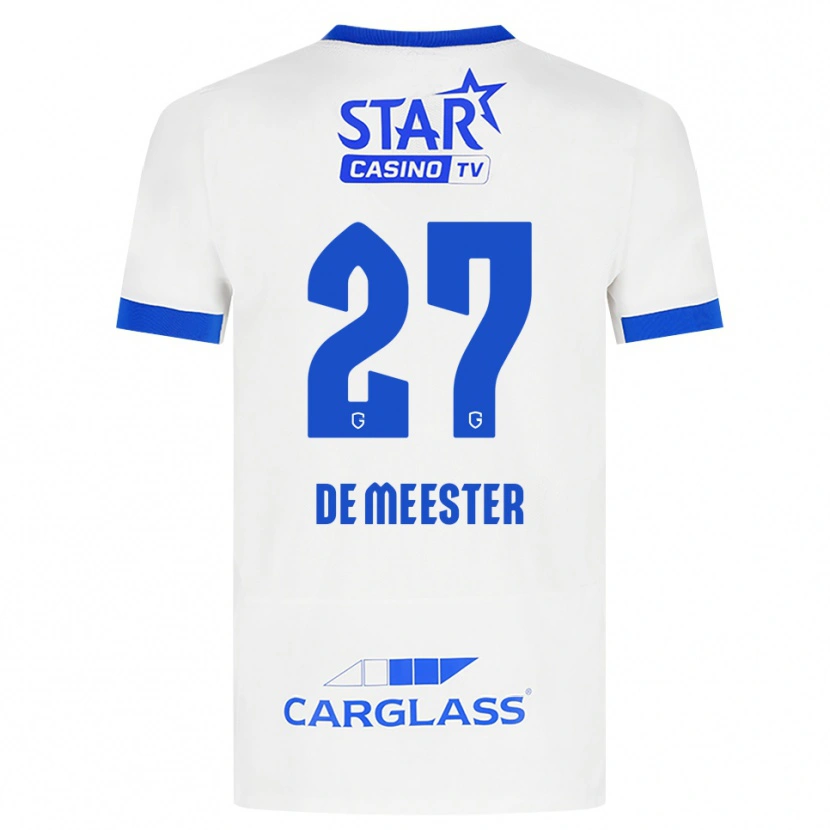 Danxen Mænd Joyce De Meester #27 Hvid Blå Udebane Spillertrøjer 2026/27 Trøje T-Shirt