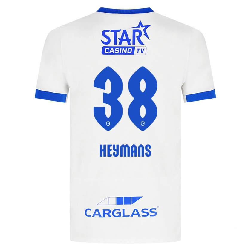 Danxen Mænd Daan Heymans #38 Hvid Blå Udebane Spillertrøjer 2026/27 Trøje T-Shirt