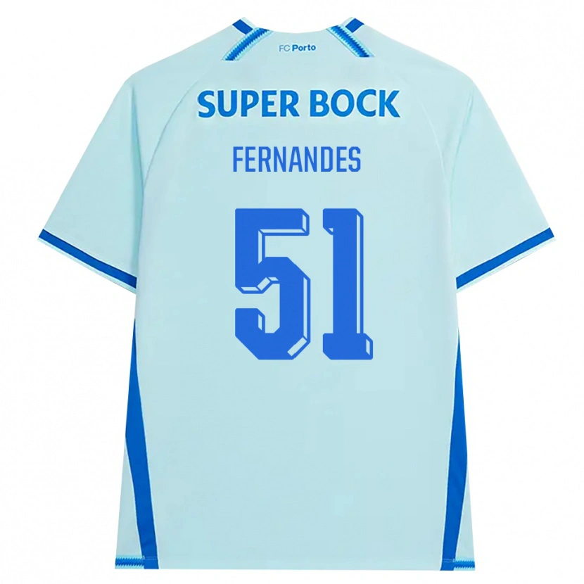 Danxen Mænd Diogo Fernandes #51 Lyshimmelblå Blå Tredje Sæt Spillertrøjer 2026/27 Trøje T-Shirt