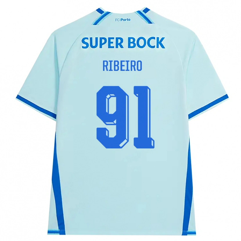 Danxen Mænd Gonçalo Ribeiro #91 Lyshimmelblå Blå Tredje Sæt Spillertrøjer 2026/27 Trøje T-Shirt