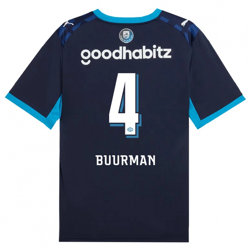Danxen Mænd Veerle Buurman #4 Jægerblå Kongeblå Tredje Sæt Spillertrøjer 2026/27 Trøje T-Shirt