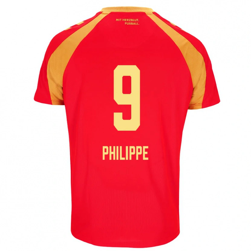 Danxen Mænd Rayan Philippe #9 Rød Orange Sort Udebane Spillertrøjer 2026/27 Trøje T-Shirt