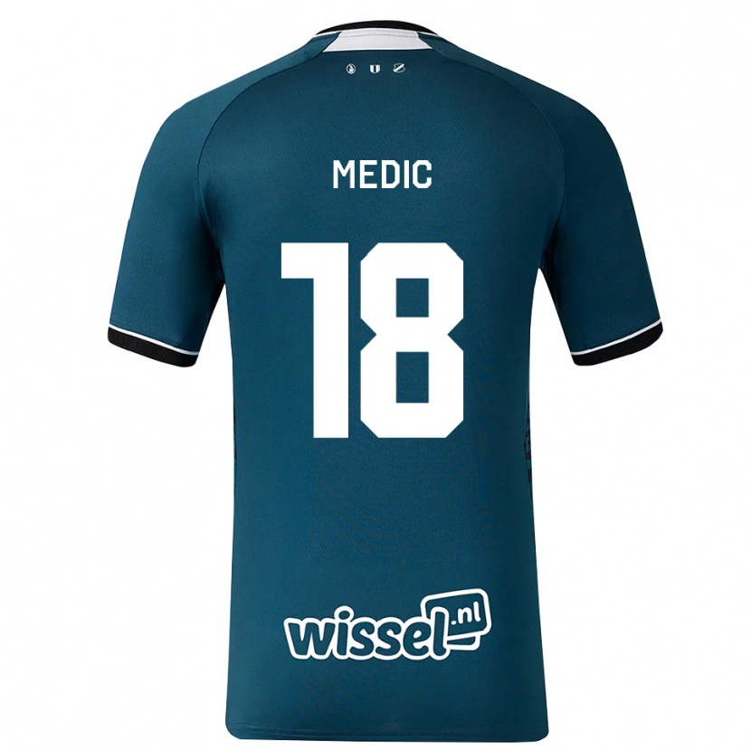 Danxen Mænd Jakov Medic #18 Mørkskifergrå Hvid Udebane Spillertrøjer 2026/27 Trøje T-Shirt