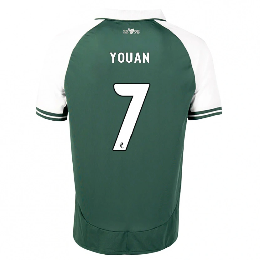 Danxen Kvinder Élie Youan #7 Havgrøn Hvid Hjemmebane Spillertrøjer 2026/27 Trøje T-Shirt