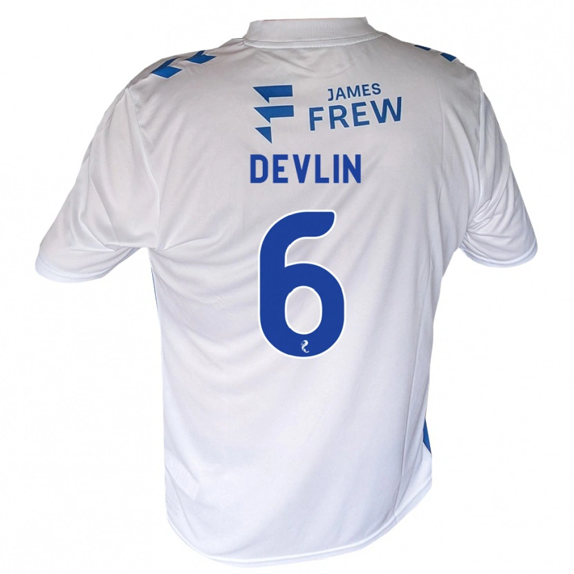Danxen Kvinder Daniel Devlin #6 Kongeblå Hvid Hjemmebane Spillertrøjer 2026/27 Trøje T-Shirt