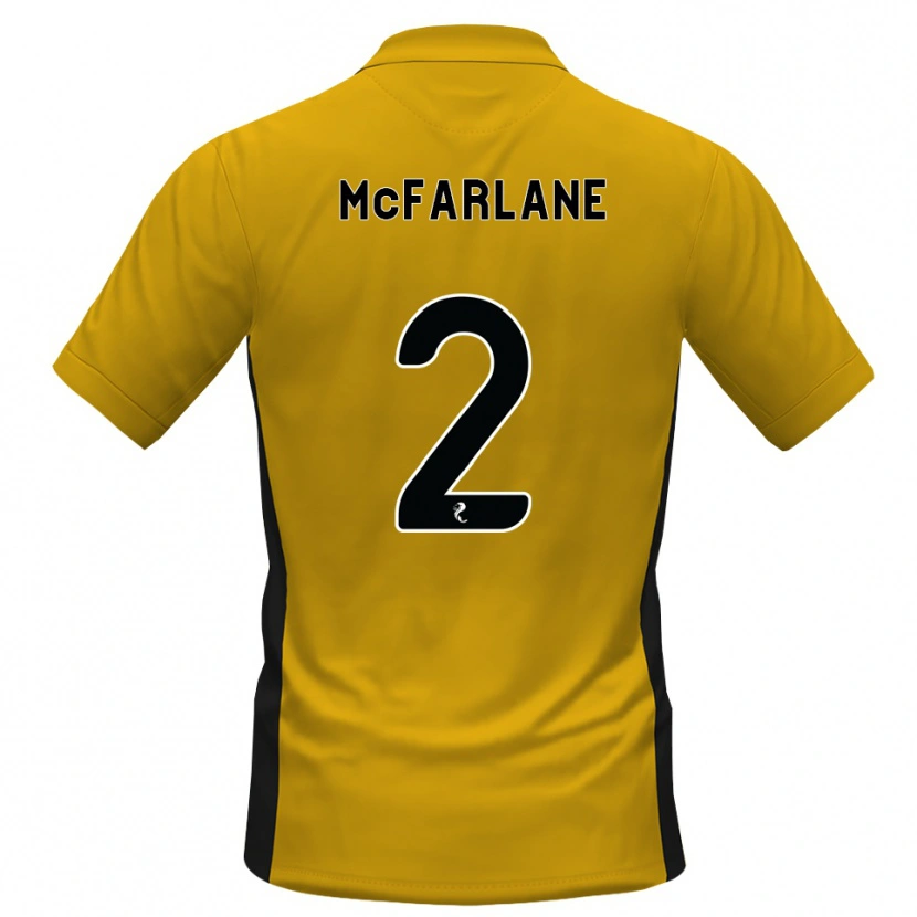 Danxen Kvinder Jay Mcfarlane-Letham #2 Orange Sort Hjemmebane Spillertrøjer 2026/27 Trøje T-Shirt
