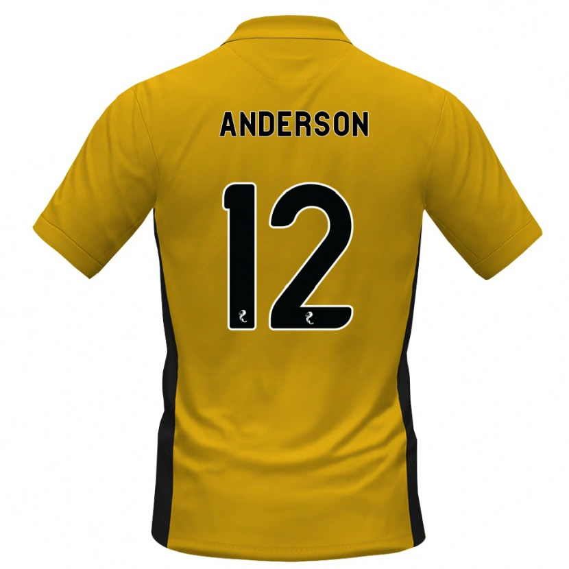 Danxen Kvinder Rhys Anderson #12 Orange Sort Hjemmebane Spillertrøjer 2026/27 Trøje T-Shirt
