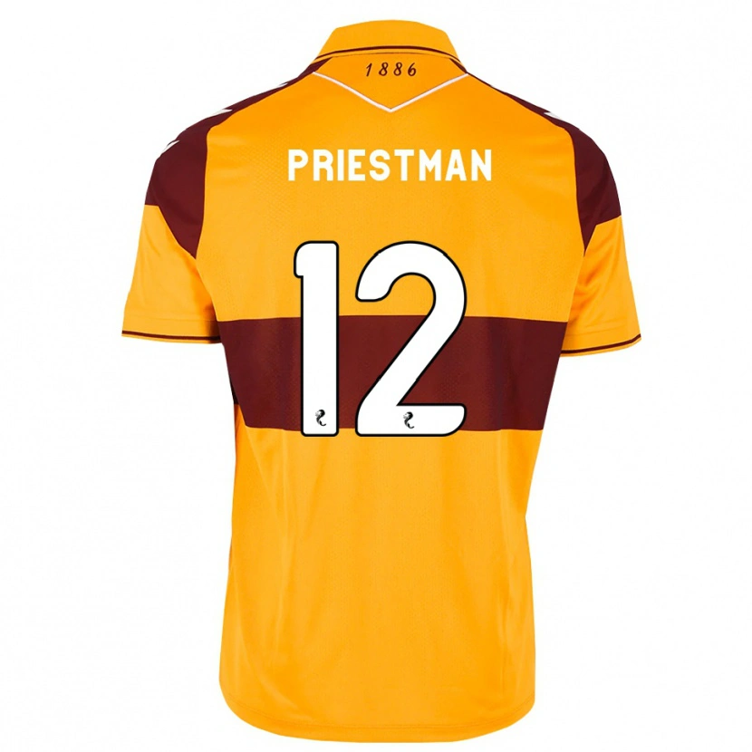 Danxen Kvinder Oscar Priestman #12 Maron Orange Hjemmebane Spillertrøjer 2026/27 Trøje T-Shirt