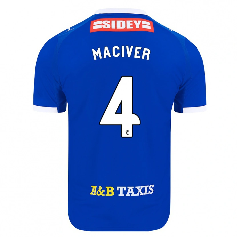 Danxen Kvinder Ellie Maciver #4 Blå Rød Gul Hjemmebane Spillertrøjer 2026/27 Trøje T-Shirt