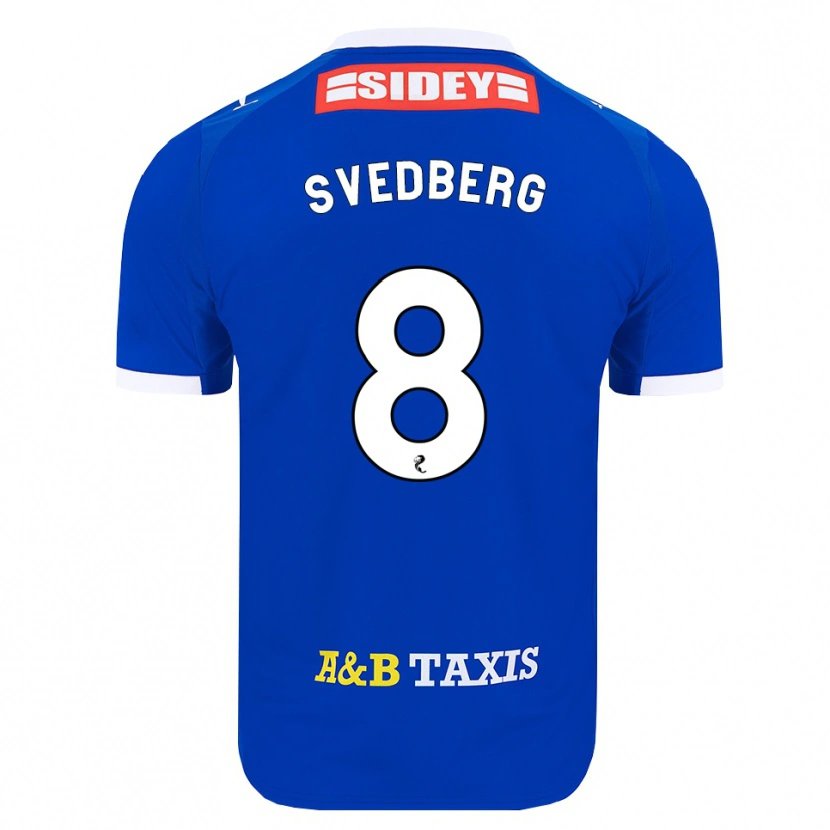 Danxen Kvinder Jonathan Svedberg #8 Blå Rød Gul Hjemmebane Spillertrøjer 2026/27 Trøje T-Shirt
