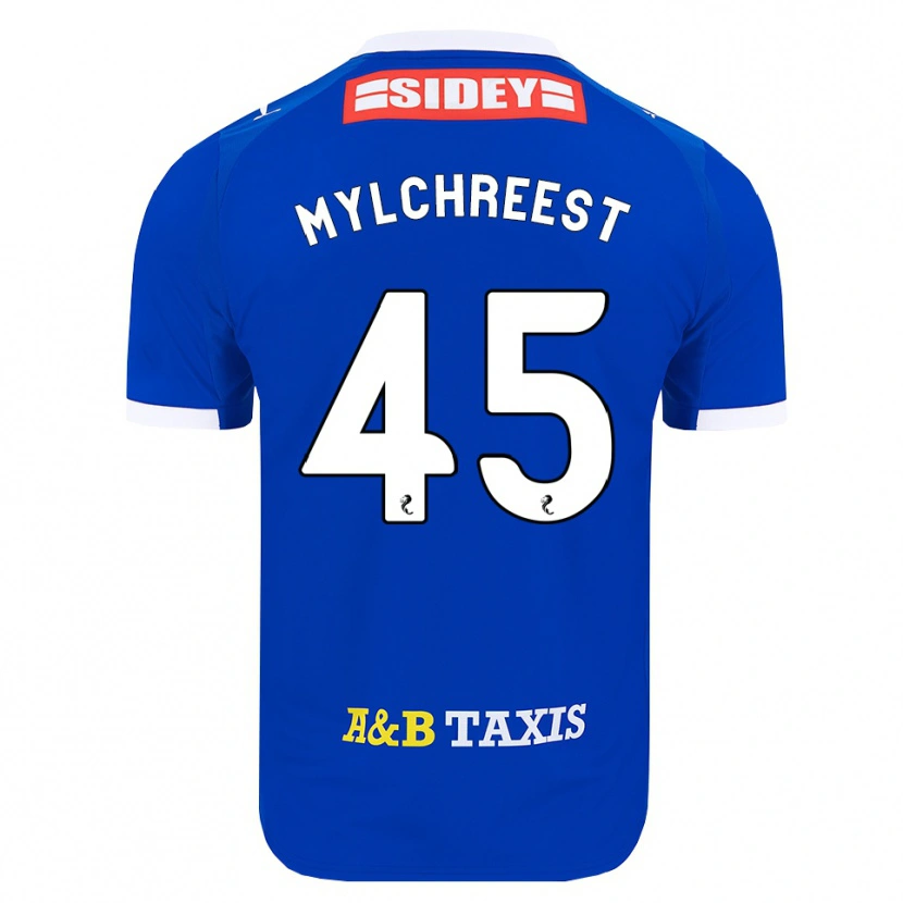 Danxen Kvinder Jackson Mylchreest #45 Blå Rød Gul Hjemmebane Spillertrøjer 2026/27 Trøje T-Shirt