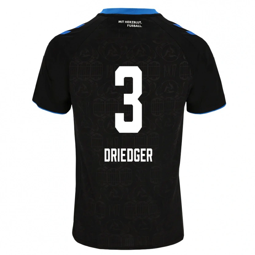 Danxen Kvinder Julian Driedger #3 Sort Hvid Rød Hjemmebane Spillertrøjer 2026/27 Trøje T-Shirt