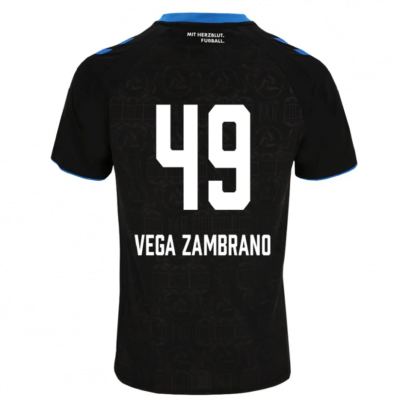 Danxen Kvinder Joel Vega Zambrano #49 Sort Hvid Rød Hjemmebane Spillertrøjer 2026/27 Trøje T-Shirt