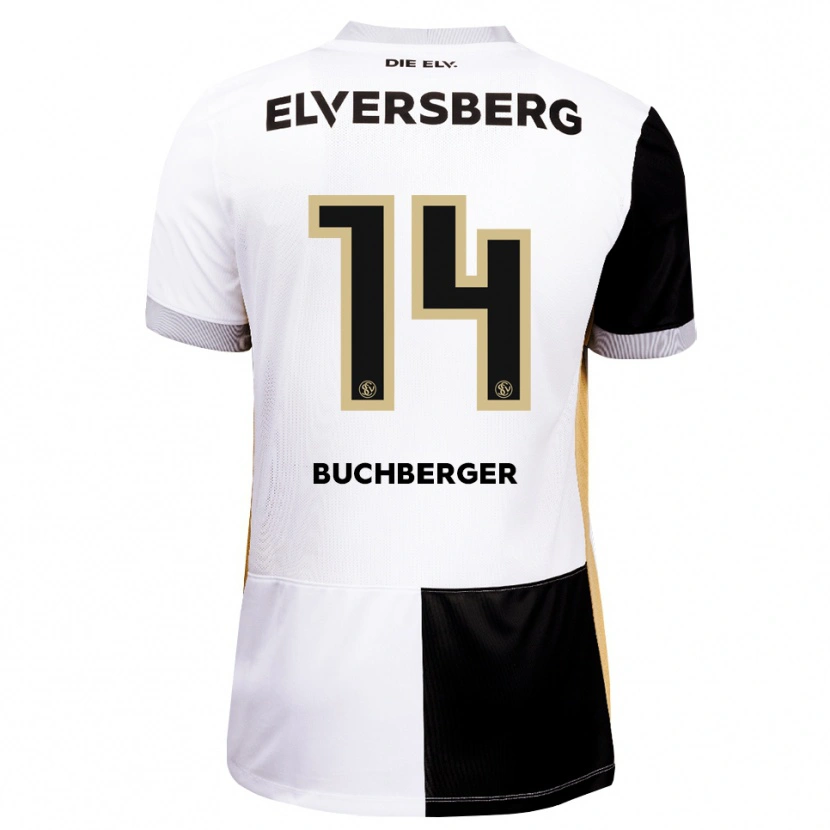 Danxen Kvinder Jonas Buchberger #14 Sort Hvid Brun Hjemmebane Spillertrøjer 2026/27 Trøje T-Shirt