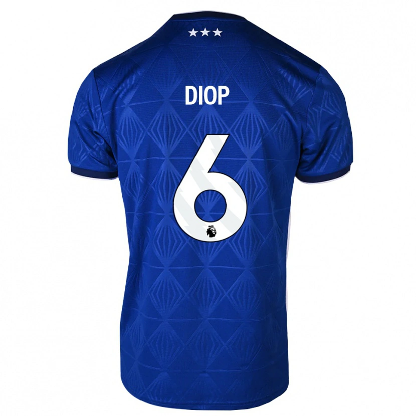 Danxen Kvinder Issa Diop #6 Mellemblå Hvid Rød Hjemmebane Spillertrøjer 2026/27 Trøje T-Shirt