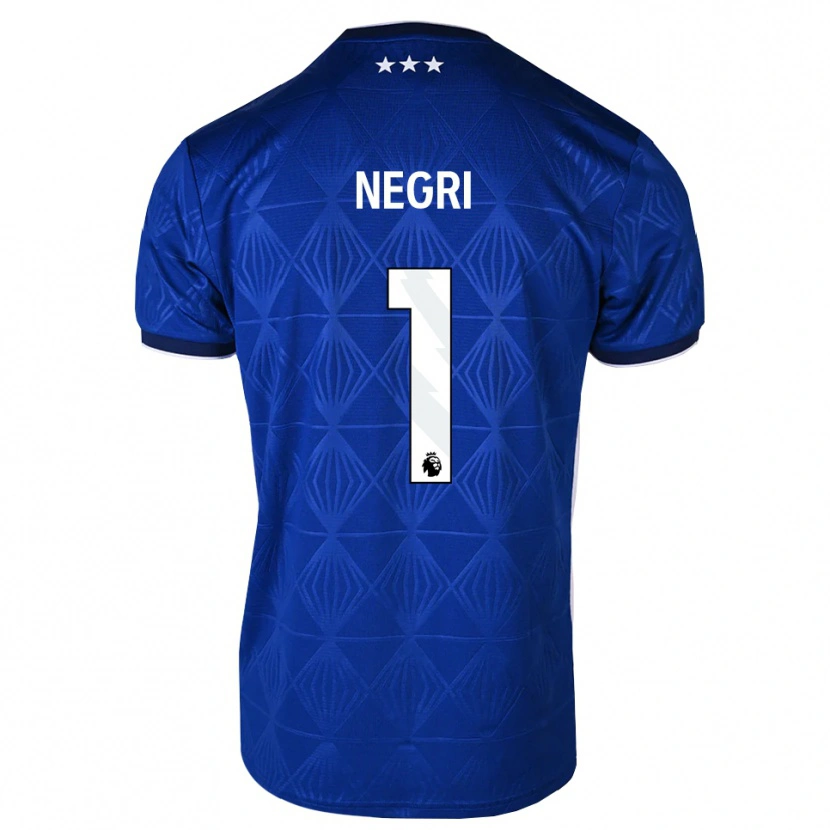 Danxen Kvinder Natalia Negri #1 Mellemblå Hvid Rød Hjemmebane Spillertrøjer 2026/27 Trøje T-Shirt