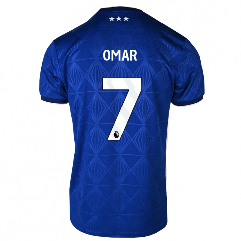Danxen Kvinder Ahmed Omar #7 Mellemblå Hvid Rød Hjemmebane Spillertrøjer 2026/27 Trøje T-Shirt