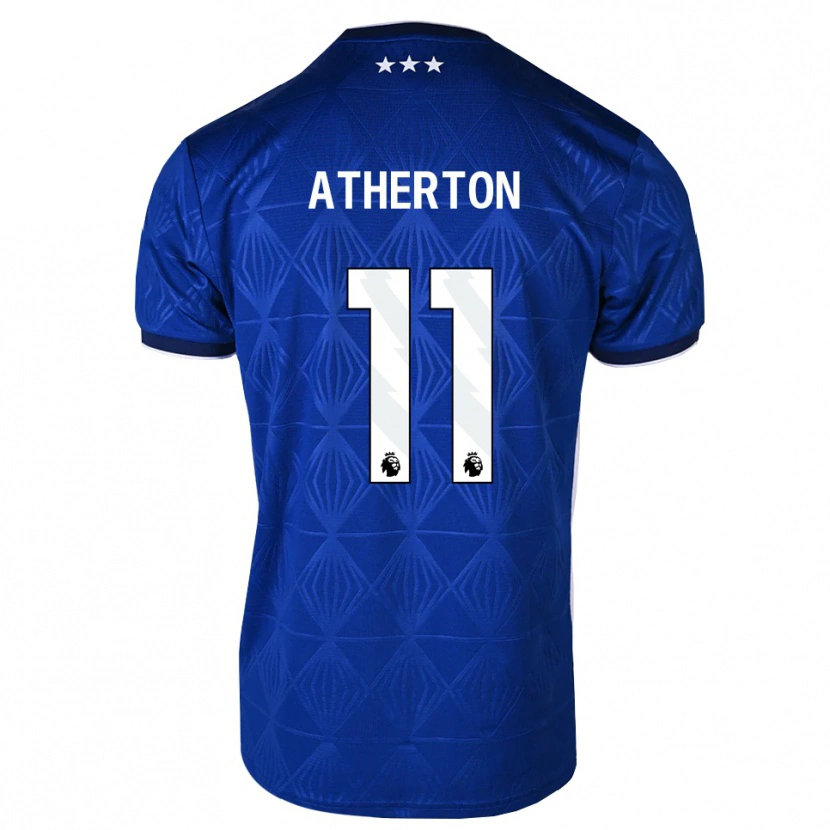 Danxen Kvinder Chris Atherton #11 Mellemblå Hvid Rød Hjemmebane Spillertrøjer 2026/27 Trøje T-Shirt