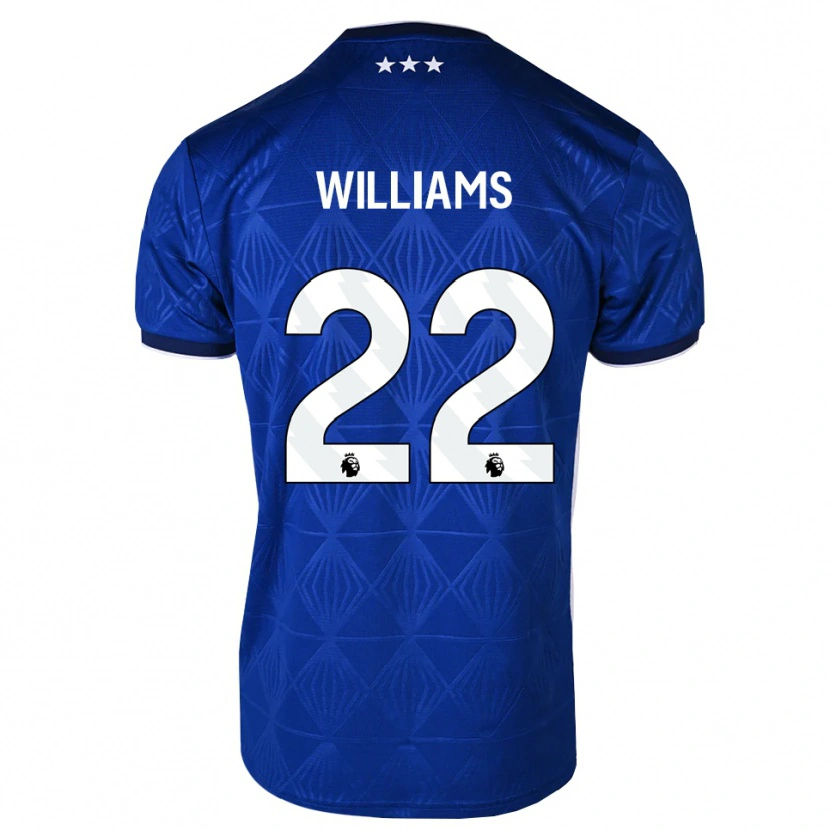 Danxen Kvinder Evie Williams #22 Mellemblå Hvid Rød Hjemmebane Spillertrøjer 2026/27 Trøje T-Shirt