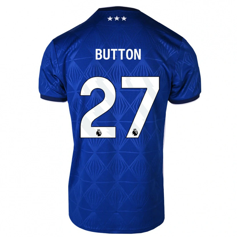 Danxen Kvinder David Button #27 Mellemblå Hvid Rød Hjemmebane Spillertrøjer 2026/27 Trøje T-Shirt