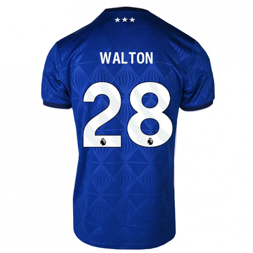 Danxen Kvinder Christian Walton #28 Mellemblå Hvid Rød Hjemmebane Spillertrøjer 2026/27 Trøje T-Shirt