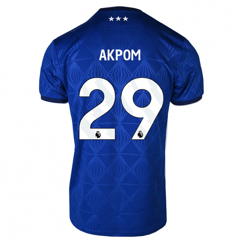 Danxen Kvinder Chuba Akpom #29 Mellemblå Hvid Rød Hjemmebane Spillertrøjer 2026/27 Trøje T-Shirt