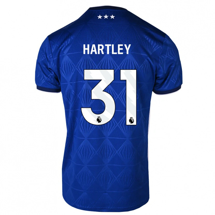 Danxen Kvinder Laura Hartley #31 Mellemblå Hvid Rød Hjemmebane Spillertrøjer 2026/27 Trøje T-Shirt