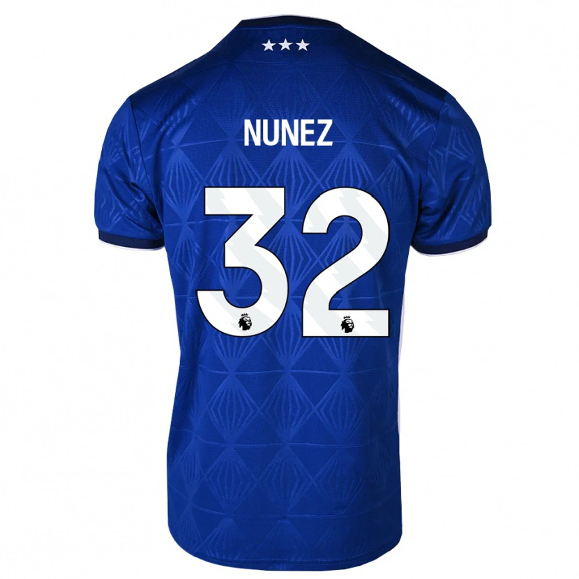 Danxen Kvinder Marcelino Núñez #32 Mellemblå Hvid Rød Hjemmebane Spillertrøjer 2026/27 Trøje T-Shirt