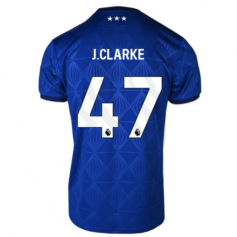 Danxen Kvinder Jack Clarke #47 Mellemblå Hvid Rød Hjemmebane Spillertrøjer 2026/27 Trøje T-Shirt