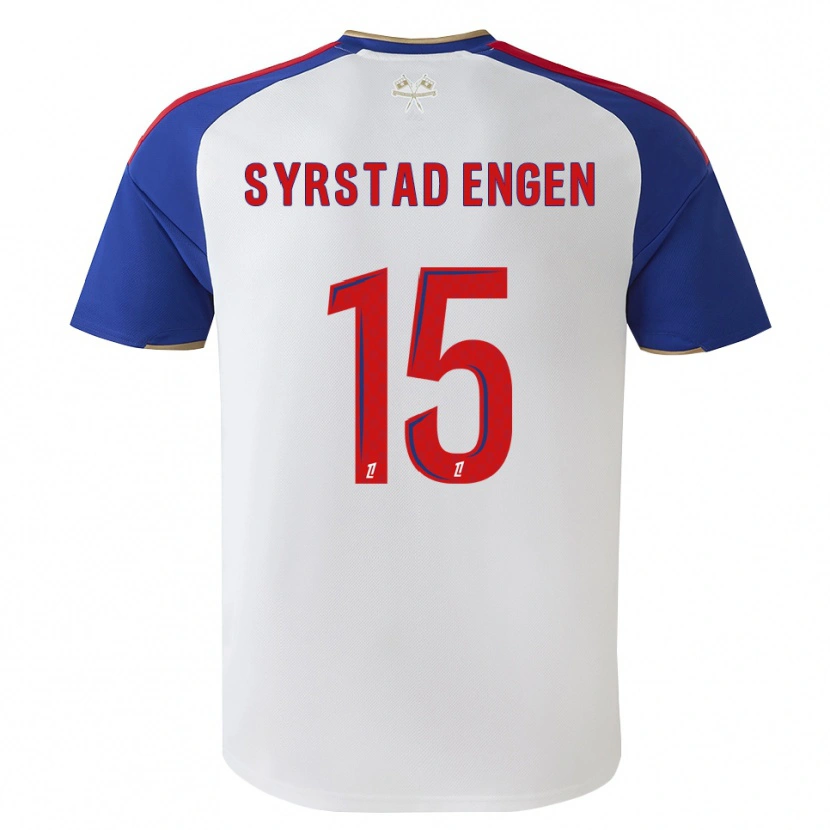 Danxen Kvinder Ingrid Syrstad Engen #15 Kongeblå Rød Hvid Hjemmebane Spillertrøjer 2026/27 Trøje T-Shirt