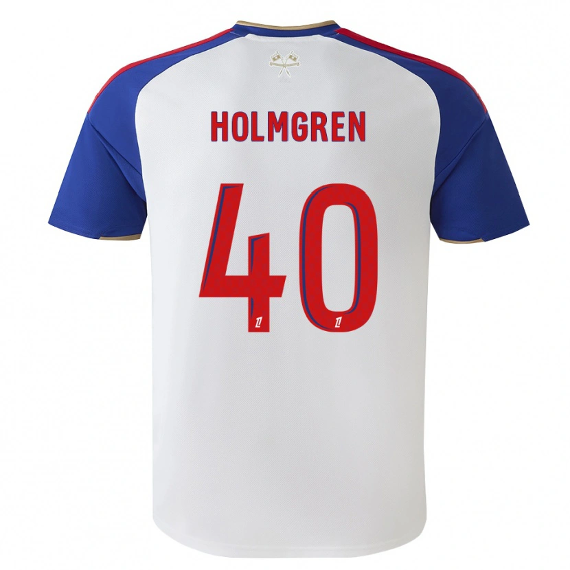 Danxen Kvinder Emma Holmgren #40 Kongeblå Rød Hvid Hjemmebane Spillertrøjer 2026/27 Trøje T-Shirt